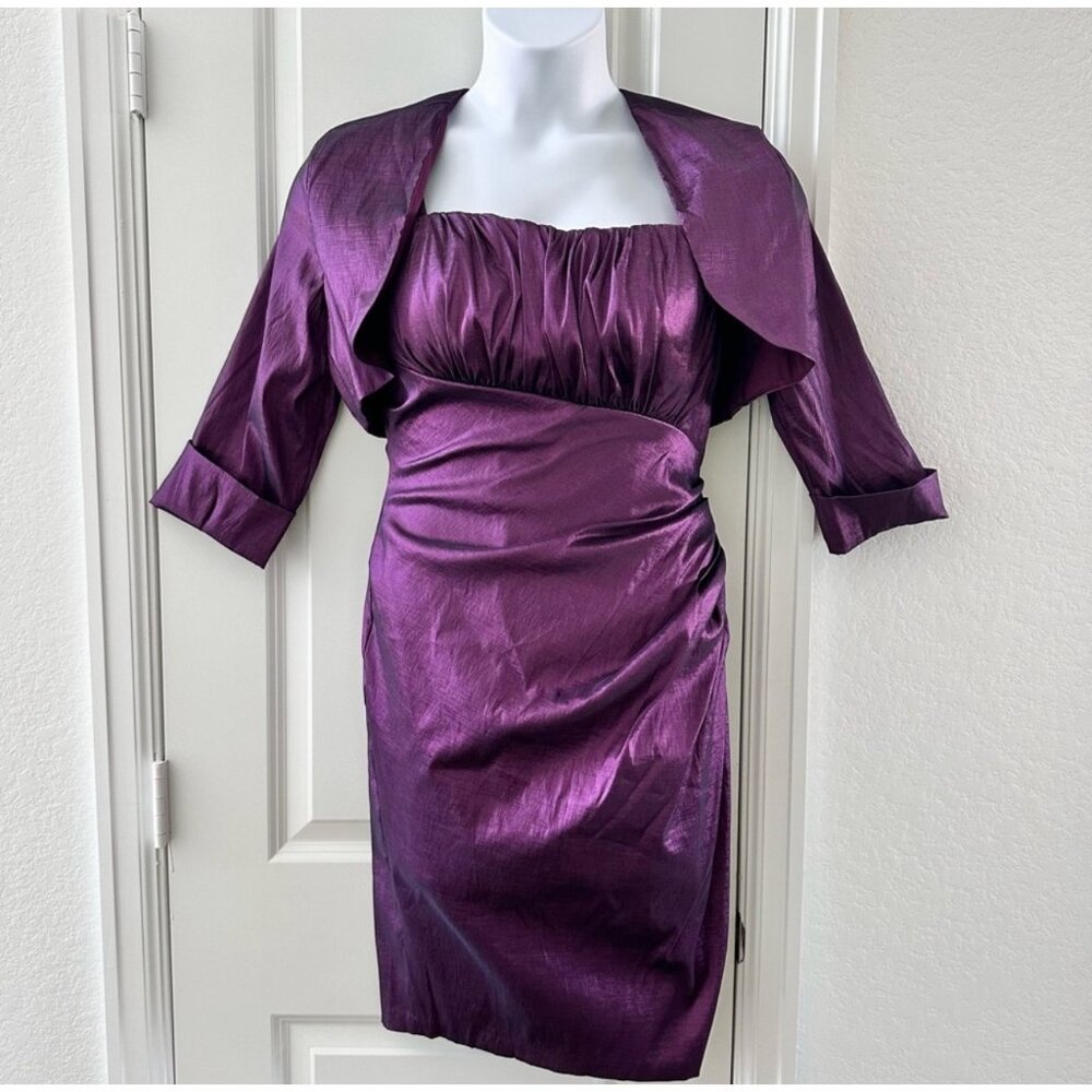 Elegant Purple Women's Dress with Bolero